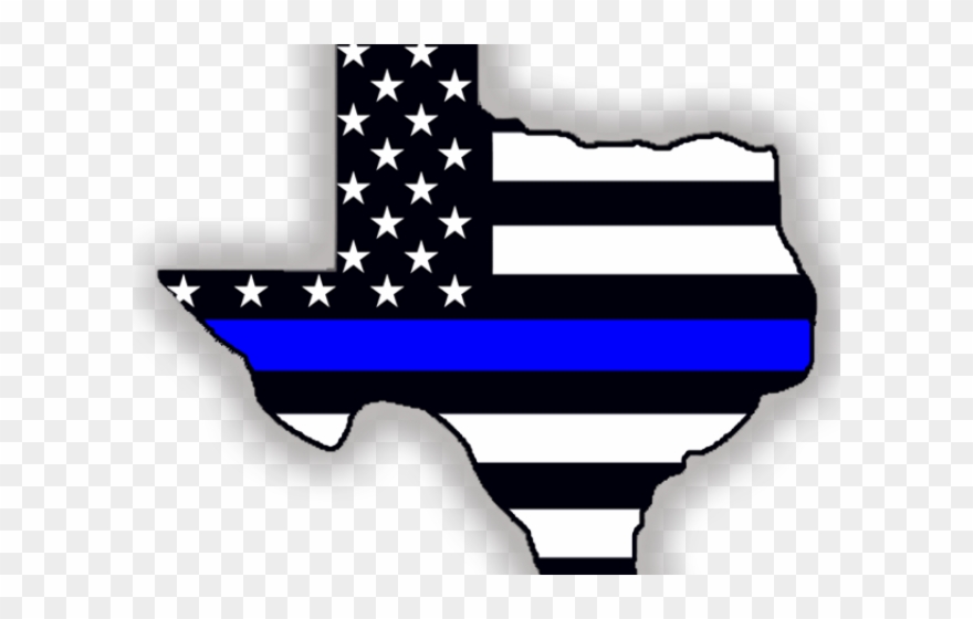 Police Line Flag Clipart Punisher - Police Blue Line Texas Flag - Png Download
