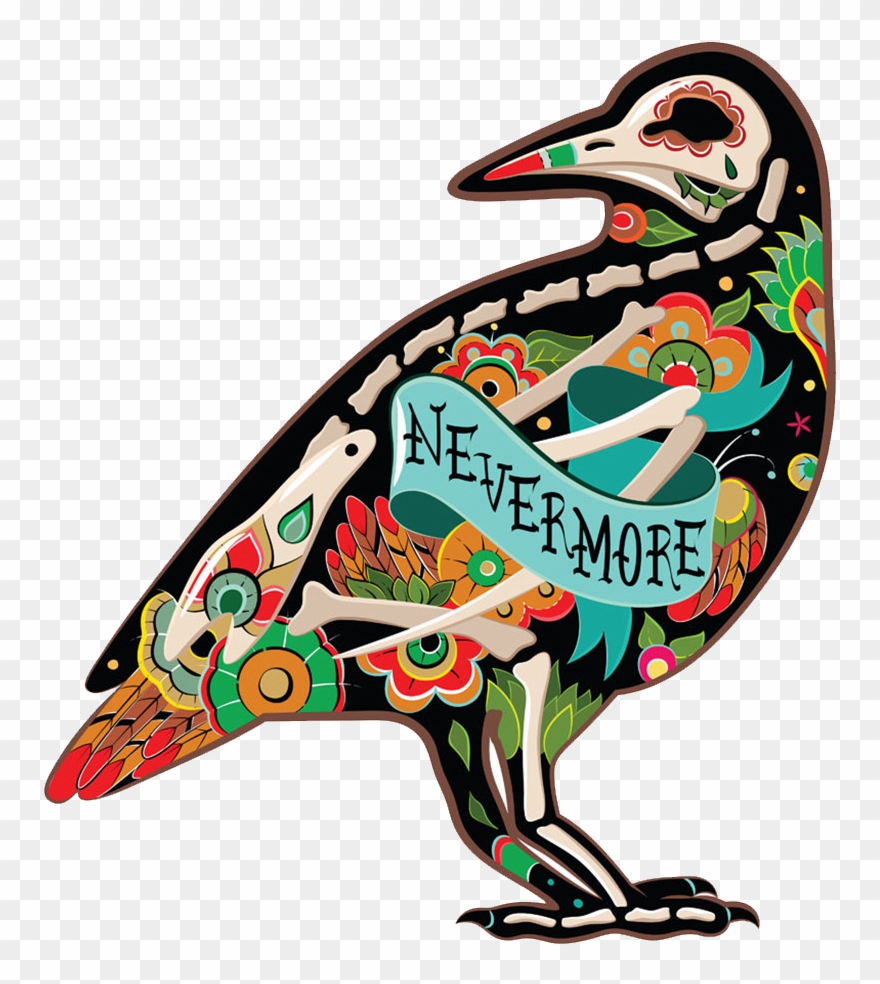 Skull Clipart Raven - Day Of The Dead Bird - Png Download