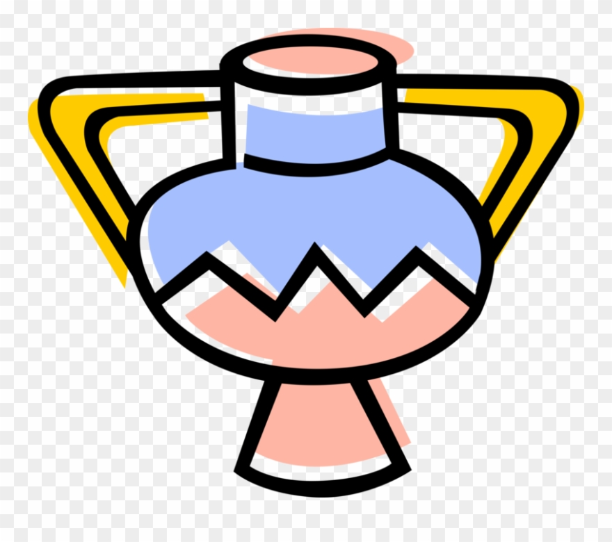 Vector Illustration Of Ceramic Flower Vase Clipart