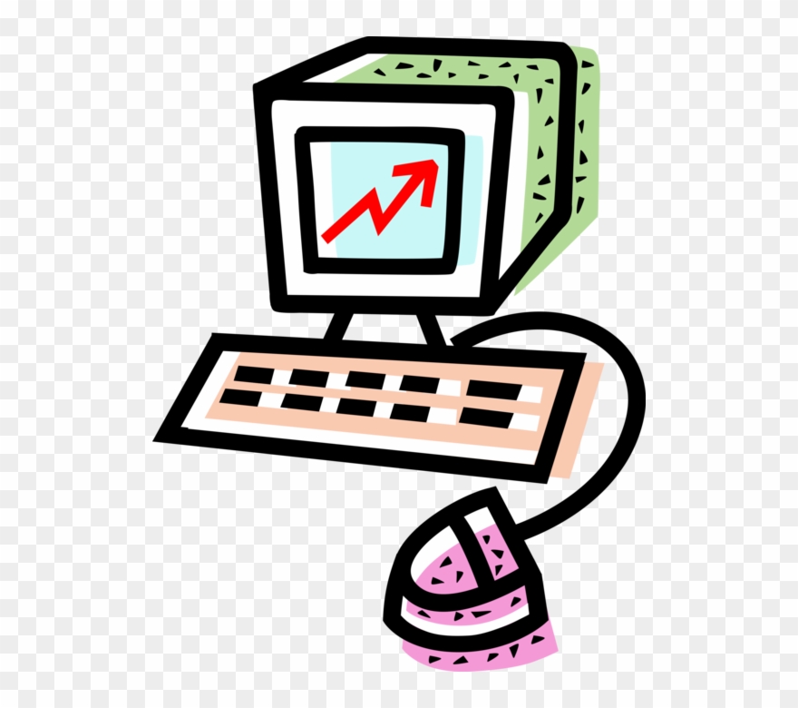 Vector Illustration Of Central Processing Unit Cpu - Curious George On Computer Clipart