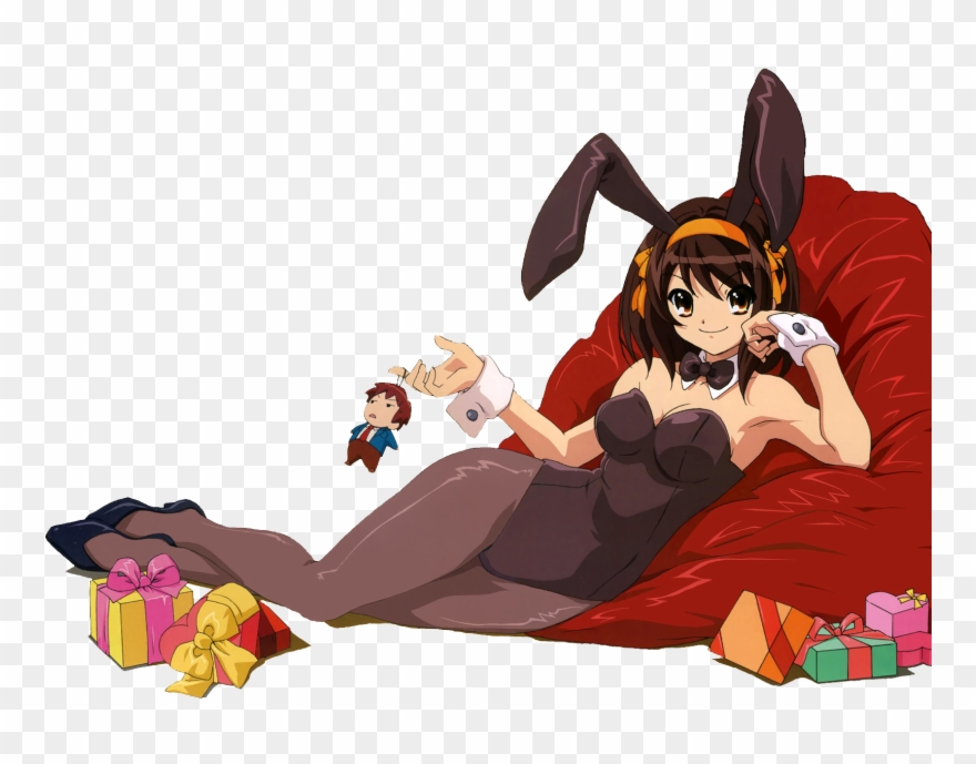 Manga Boy Clipart Bunny Outfit - Haruhi Suzumiya Bunny - Png Download