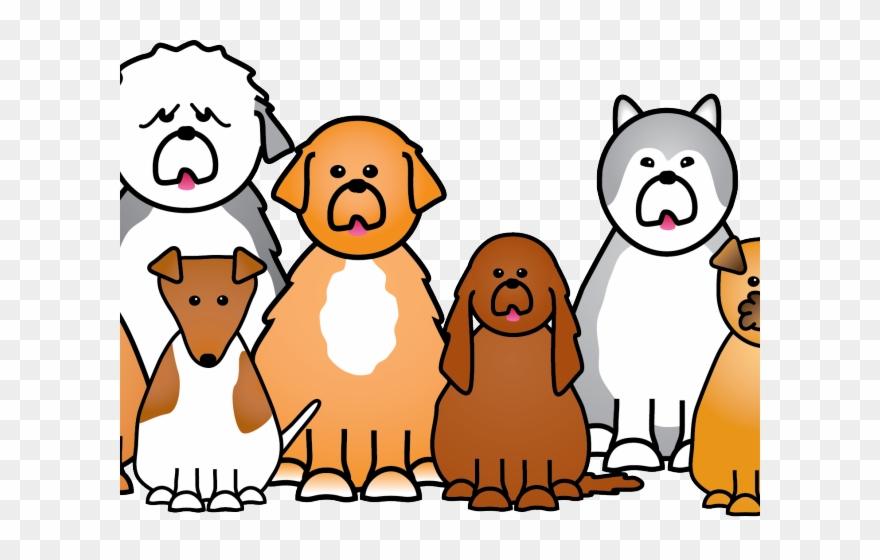 Dog Clipart Action - Cartoon Group Of Dogs - Png Download