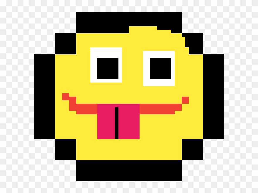Silly Face - Pixel Art Location Pin Clipart