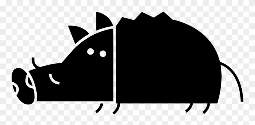 Vector Illustration Of Wild Boar Or Wild Swine Eurasian - Cat Playing With Yarn Clipart