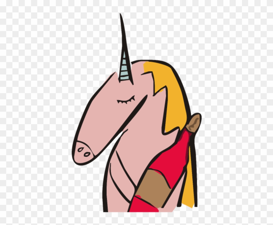 Unicorn And Wine - Cartoon Clipart