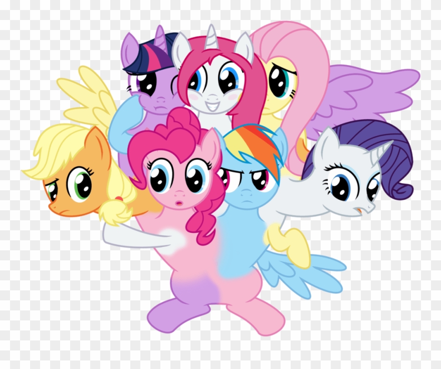 Conjoined Rainbow Dash Applejack And Rarity Clipart