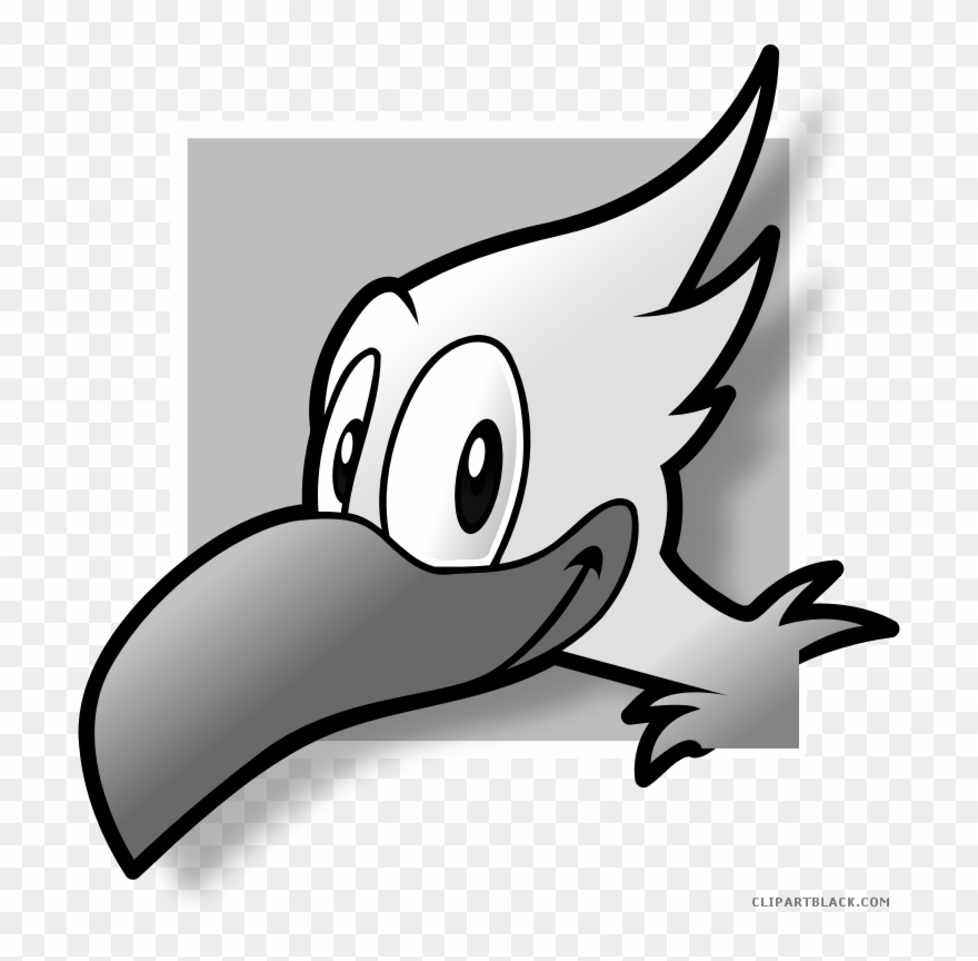 Nice Bird Animal Free Black White Clipart Images Clipartblack - Dibujos Pico De Ave - Png Download