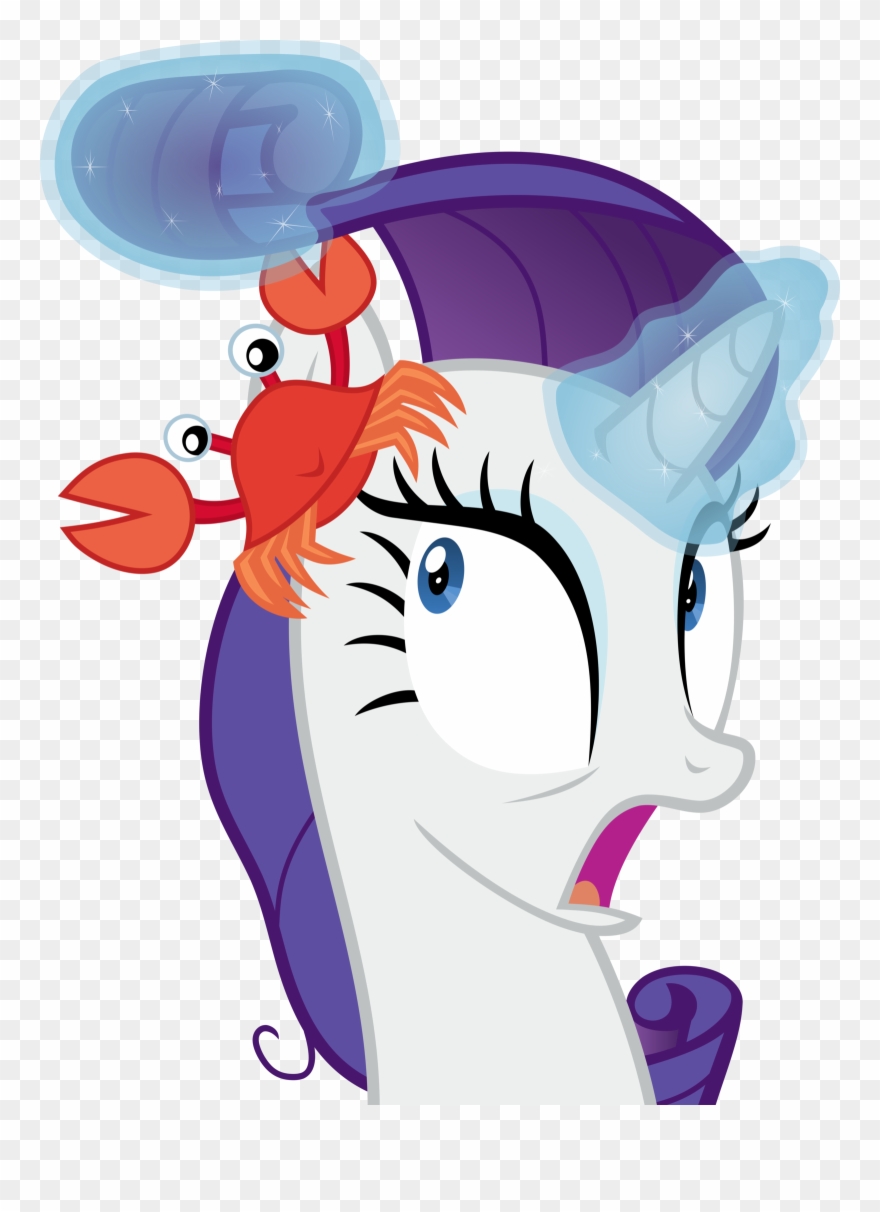 Rarity With A Crab In Her Mane By Pink1ejack - Mylittlepony Clipart