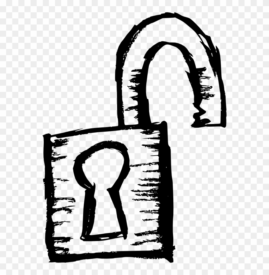 Clip Freeuse Library Drawing Files Lock - Kilit Resmi Çizimi - Png Download