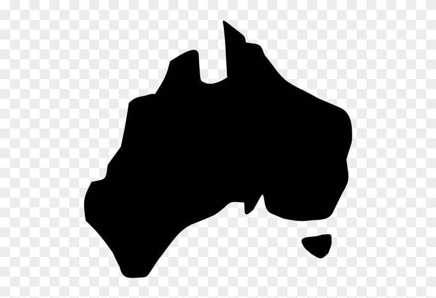 Australia Map Down Under Rubber Stamp Clipart