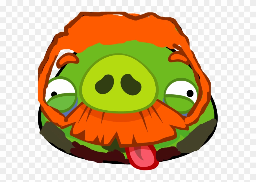 Ab Classic Character Moustachepig Tongueout - Angry Birds Moustache Pigs Clipart