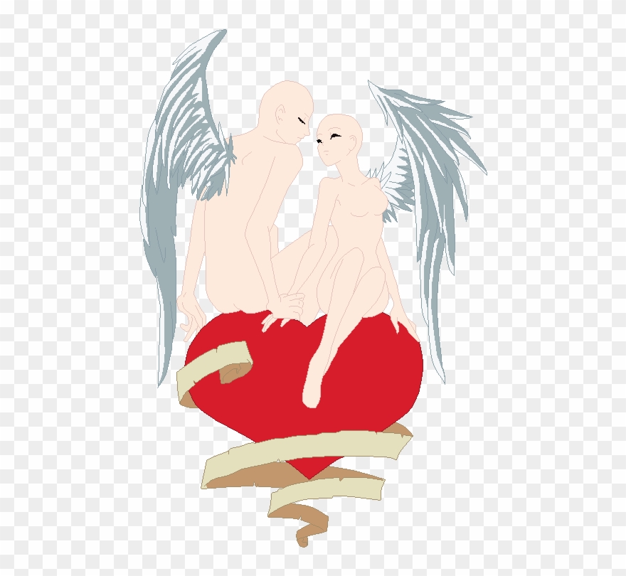 Couple Clipart Angel - Angel And Devil Hybrid - Png Download