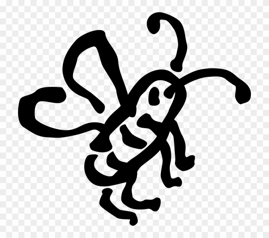 Vector Illustration Of Flying Insect Honeybee Bumblebee Clipart