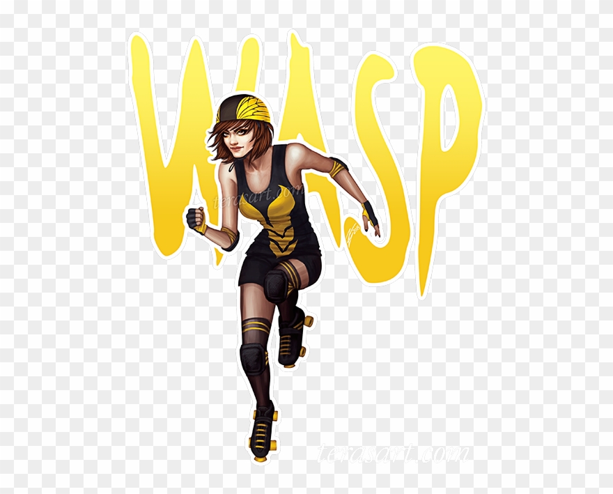 Wasp Janetvandyne Rollerderby Terasart Terasidebottom - Janet Van Dyne Fan Art Clipart