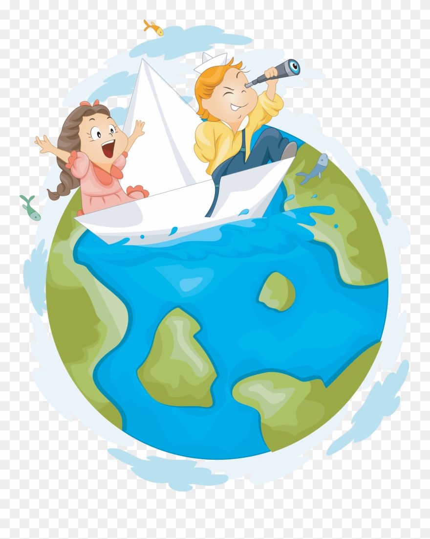 Exploring The World Cartoon Clipart