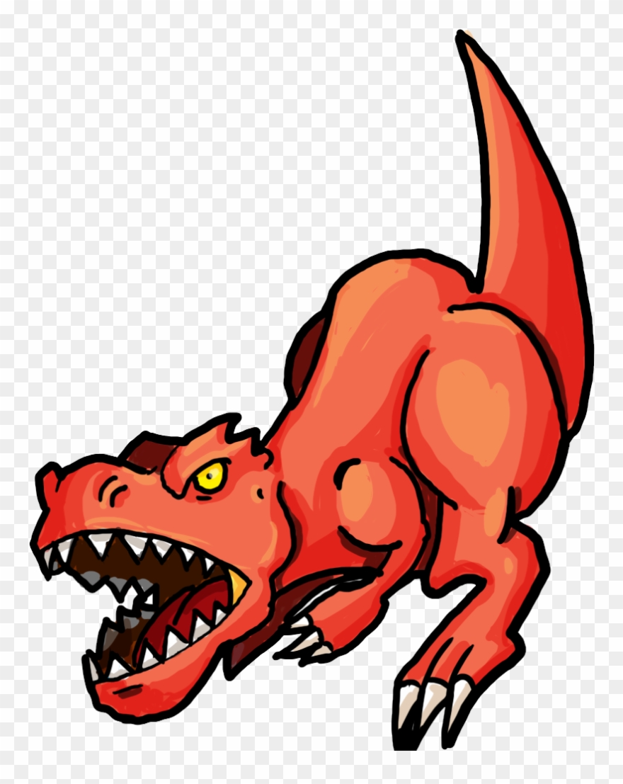 Tyrannosaurus Snout Cartoon Clip Art Trex Transprent - Red T Rex Clipart - Png Download