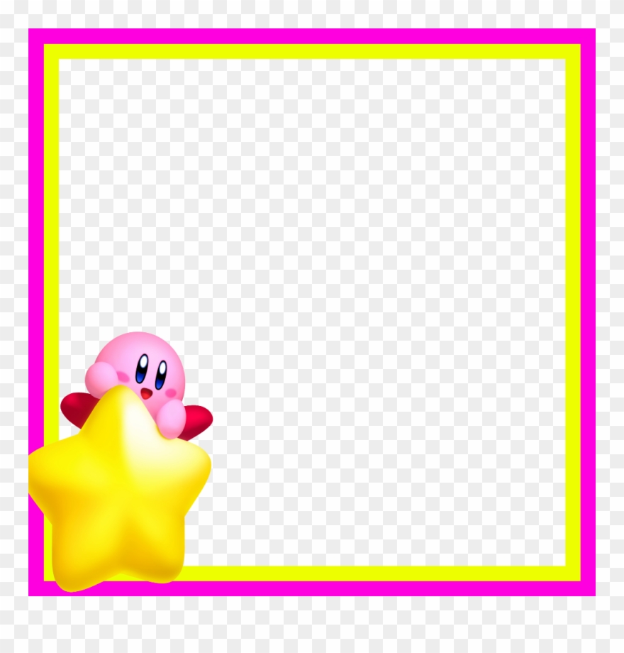 Mq Pink Yellow Kirby Star Frame Frames Border Borders Clipart