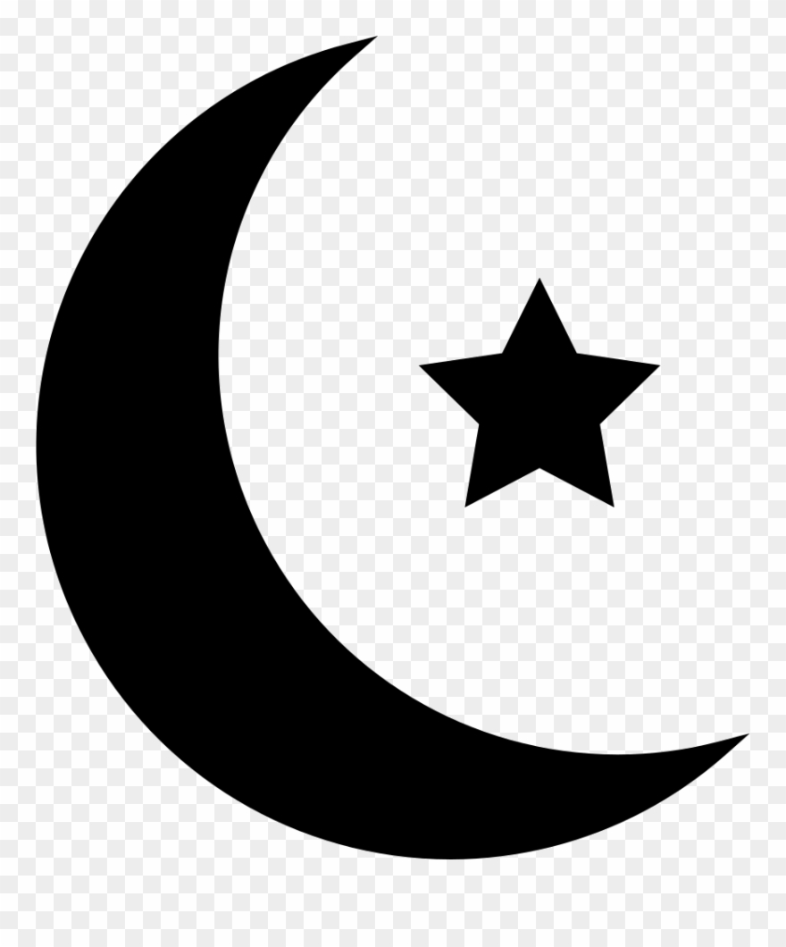 Islamic Crescent With Small Star Comments - Zvezda Vector Clipart