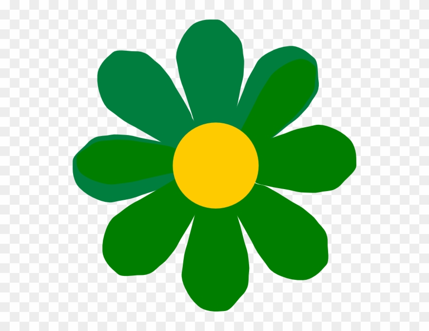 Green Flower Clip Art - Png Download