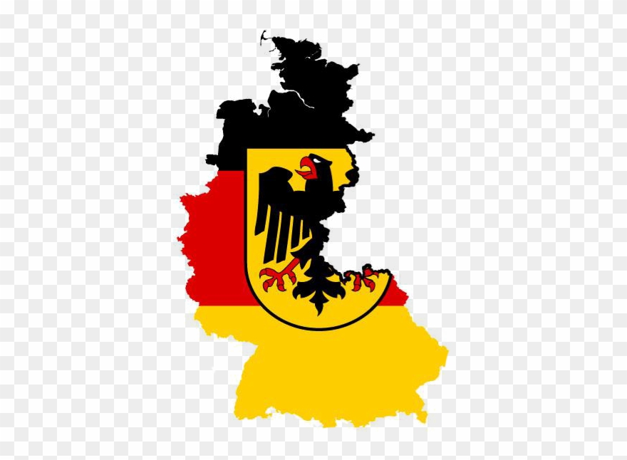 West Germany - West Germany Flag Map Clipart