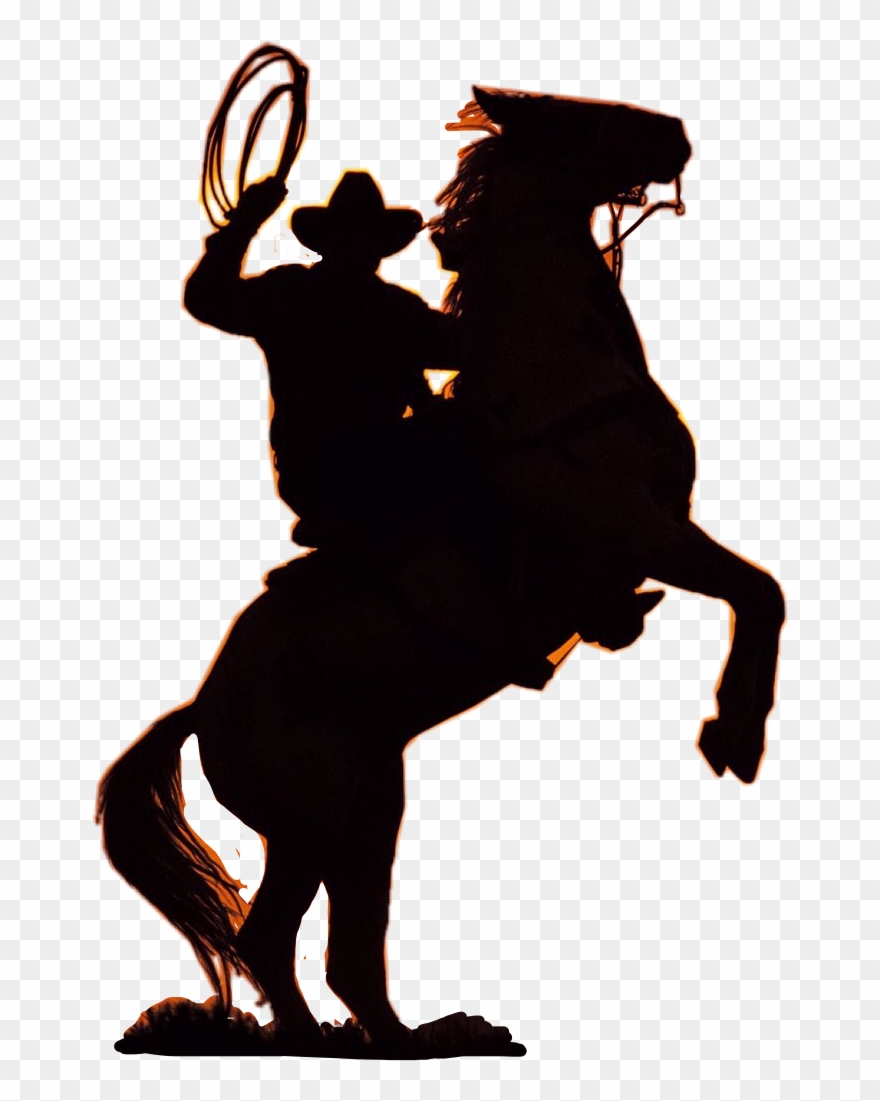 Horse Png & Horse Clipart Transparent - Silhouette Of Cowboy On Horse Sunset