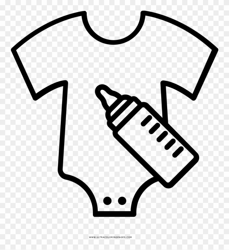 Baby Clothes Coloring Page - Traje De Bebe Dibujo Clipart