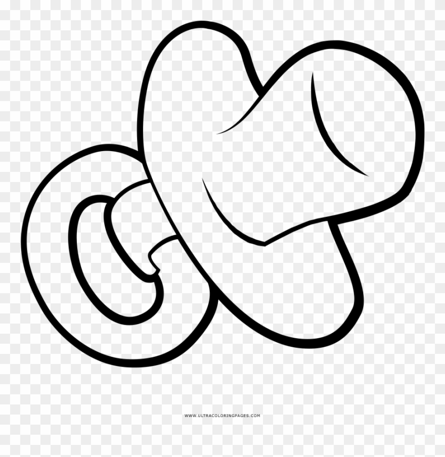 Pacifier Coloring Page - Chupete Para Colorear Png Clipart