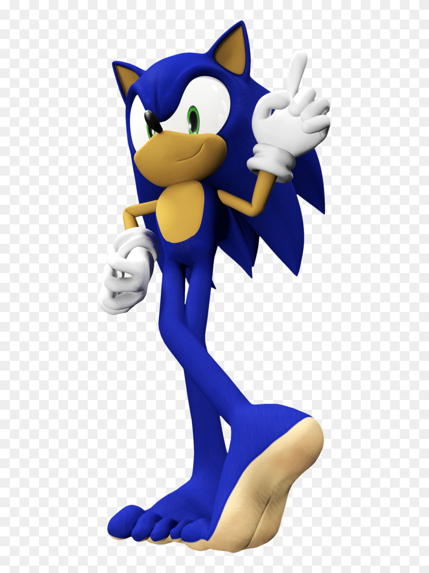 [3d] Sonic The Hedgehog By Feetymcfoot - Sonic The Hedgehog Without Shoes Clipart