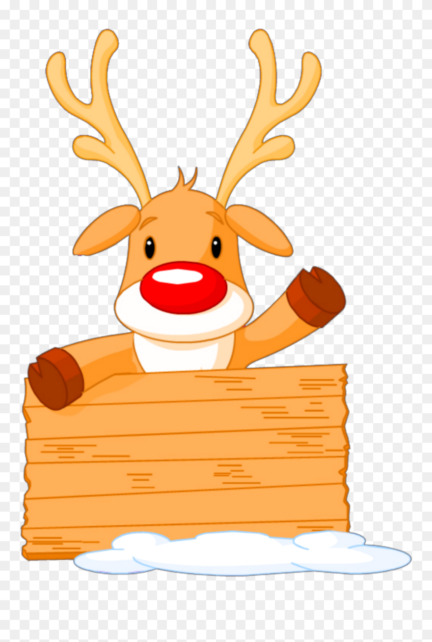 Ftestickers Christmas Reindeer Rudolph Cute - Cute Rudolph The Red Nosed Clipart