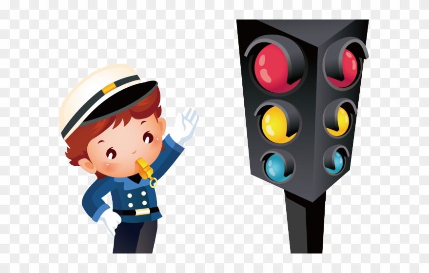 Traffic Light Clipart Traffic Policeman - 卡通 - Png Download