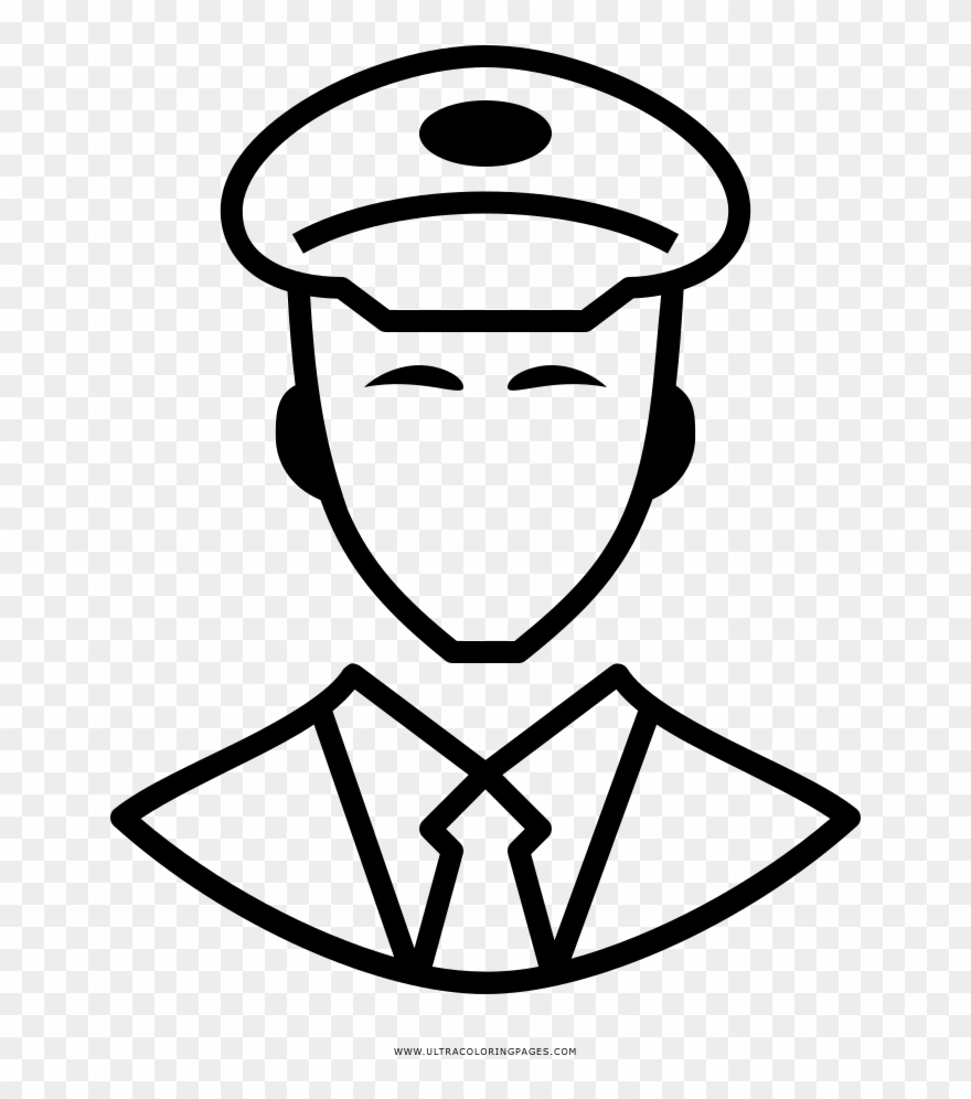 Police Officer Coloring Page - Facil Dibujos De Policias Clipart