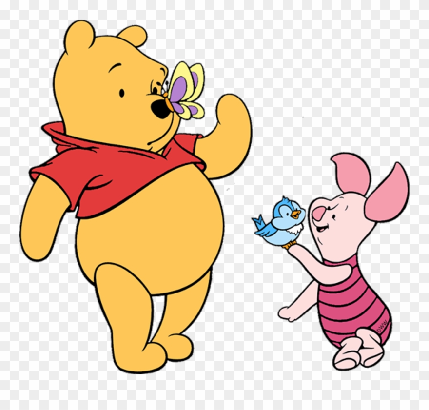 Winnie The Pooh With Butterflies Clipart