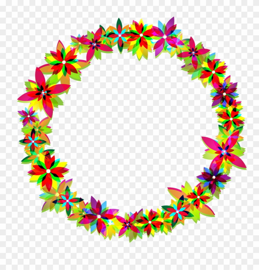 Floral Wreath Background - Circulo De Flores Png Clipart