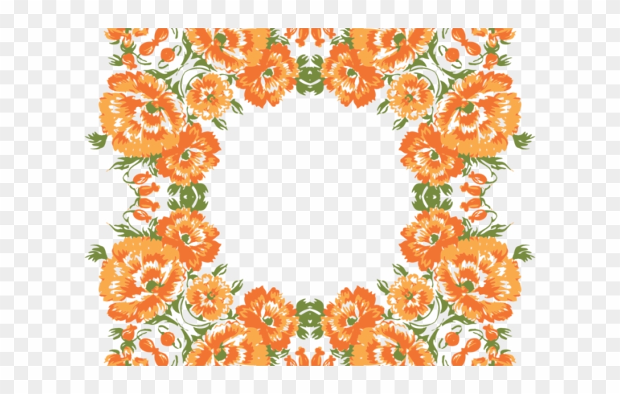 Orange Flower Clipart Wreath - Fall Wreaths Free Transparent Designs - Png Download
