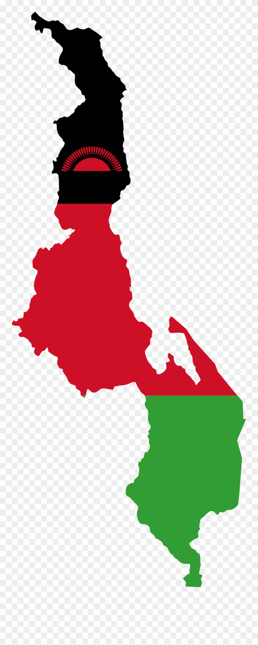 Malawi Flag Map - Malawi Map Svg Clipart
