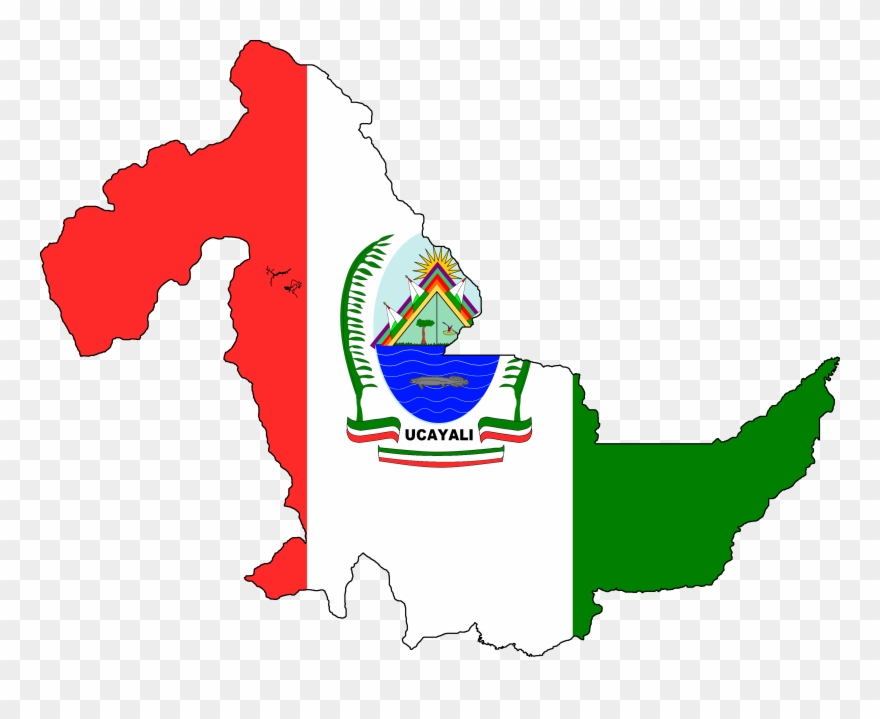 Flag Map Of Ucayali - Region Ucayali Clipart