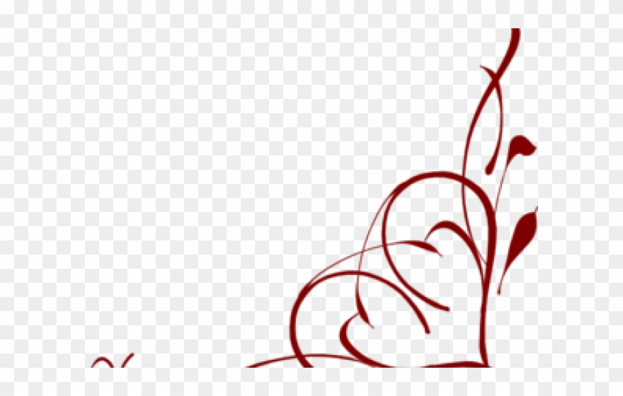 Heart Clipart Scrollwork - Corner Scroll Work Png Transparent Png