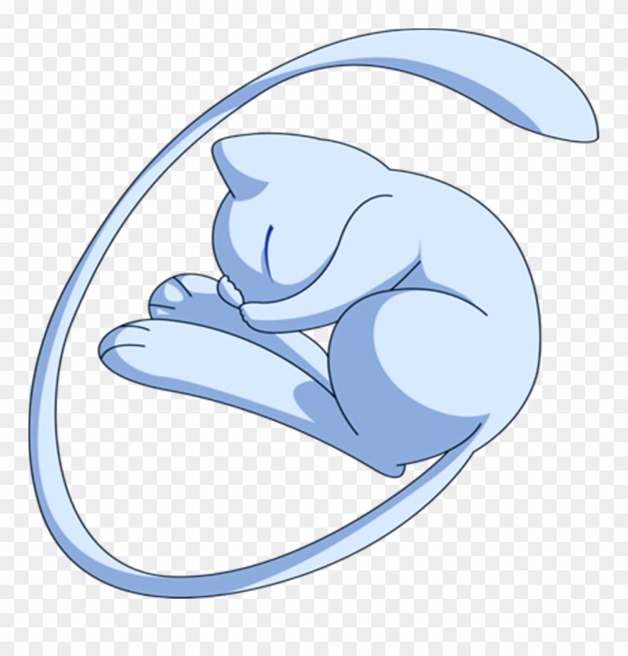 Mew Sleep Sleeping Pokemon Cute Lengendary Blue Freetoe - Mew Sleeping Clipart
