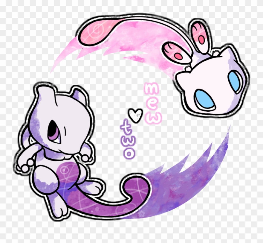 Mew Two - - Mew Y Mewtwo Chibi Clipart