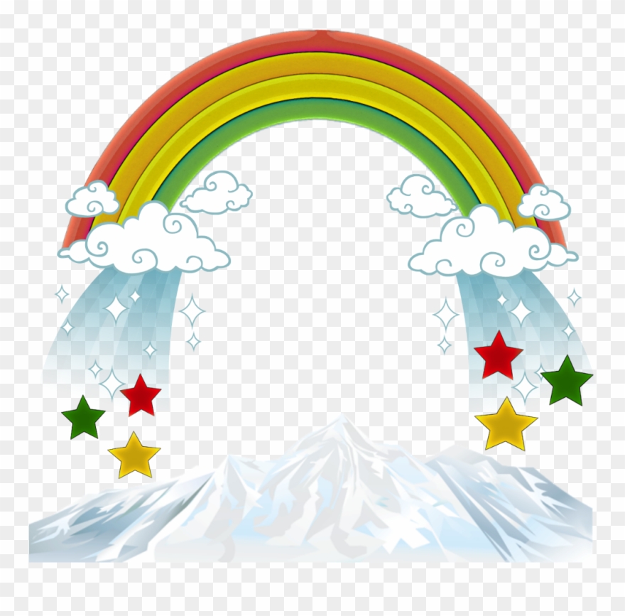 Clouds Arcenciel Rainbow Montain Montagne Fantastique - Star Border Line Clipart