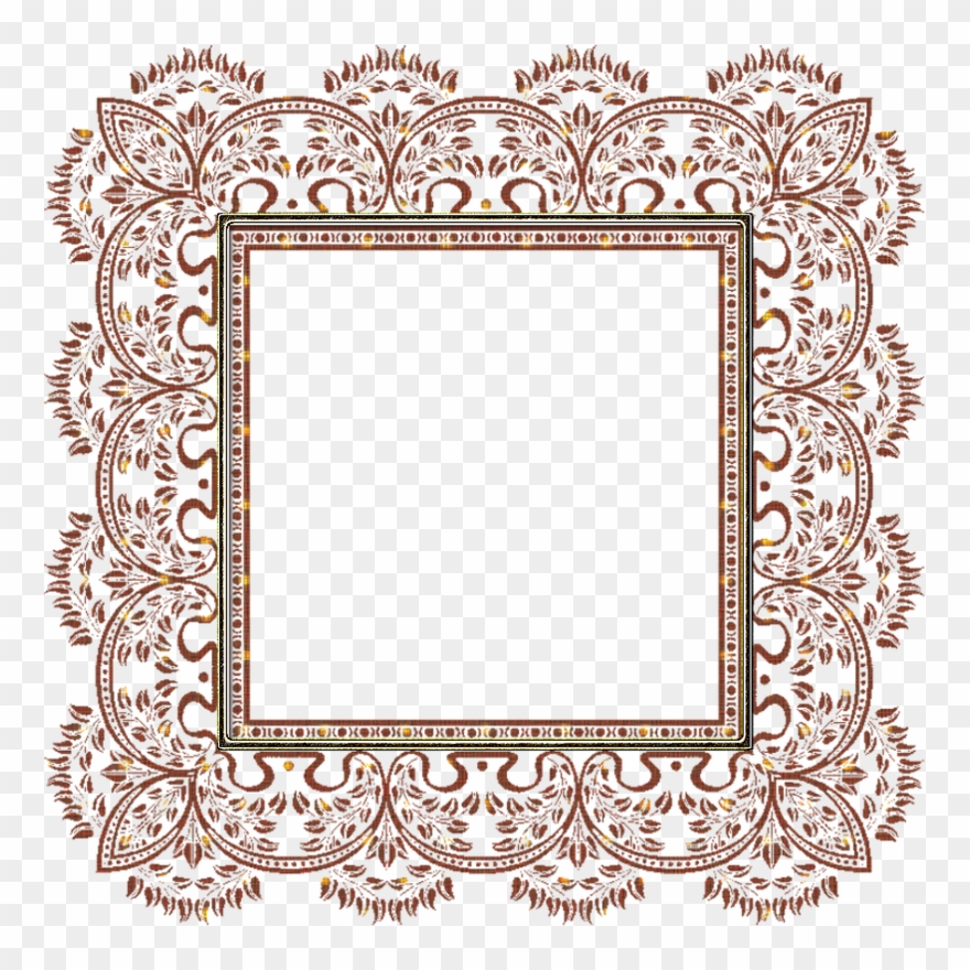Печать На Ткани Скатерти Принт На Ткани Для Вышивки - White Gold Frame Png Clipart