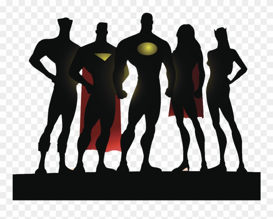 The Superhero Academy - Silhouette Super Hero Team Clipart