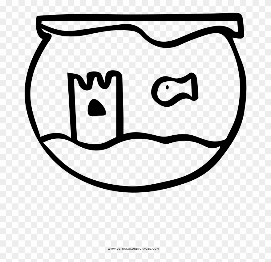 Fish Bowl Coloring Page With Ultra Pages Clipart