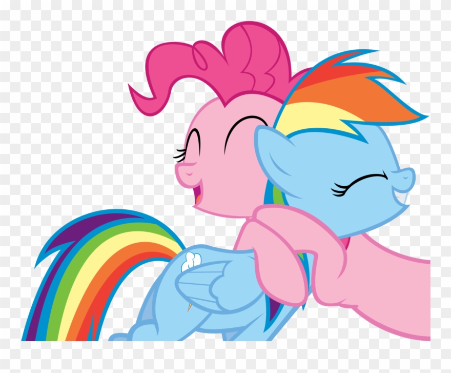 Pinkie Pie And Rainbow Dash Hugging - Mlp Rainbow Dash And Pinkie Pie Clipart