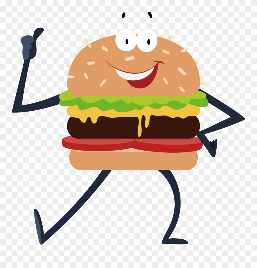 Hamburger Fast Food French Fries Cuisine Of The United - Dancing Burger Clipart