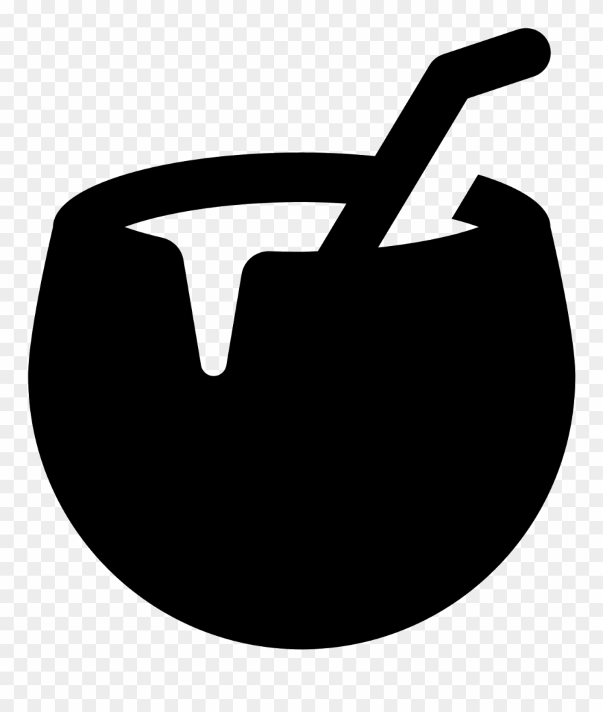 Coconut Cocktail Icon - Emblem Clipart