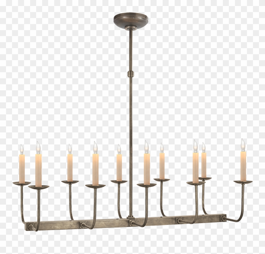 Linear Branched Chandelier In Antique Nickel - Visual Comfort Branched Chandelier Clipart