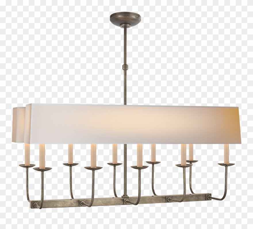 Linear Branched Chandelier In Antique Nickel With Natural - Visual Comfort Branched Chandelier Clipart