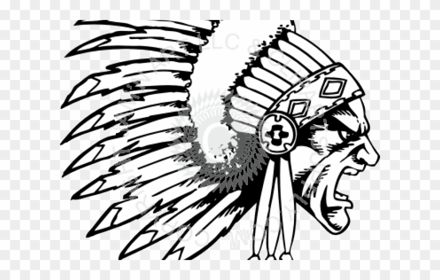 Headdress Clipart Chief State - Drawing Of Native American Side View - Png Download