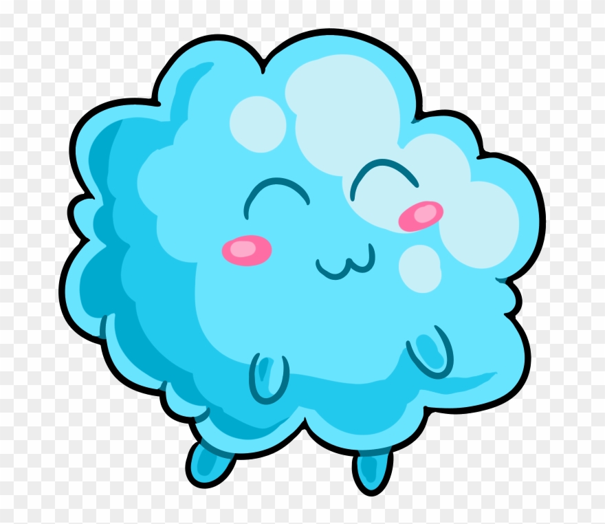 Cheerful Blue Fluffy Clipart